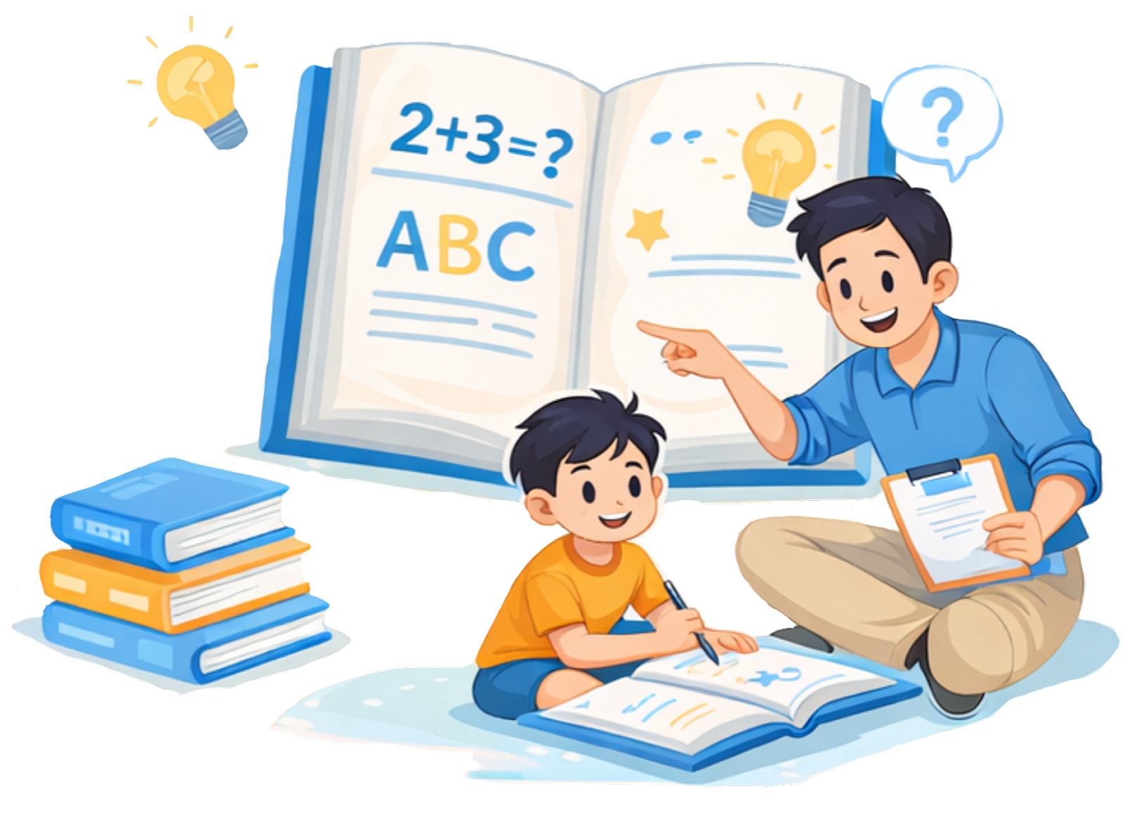 Tutor mengajar anak di rumah